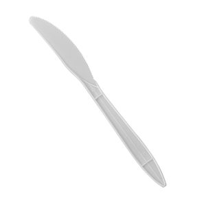PP Plastic Medium Weight Knives | White