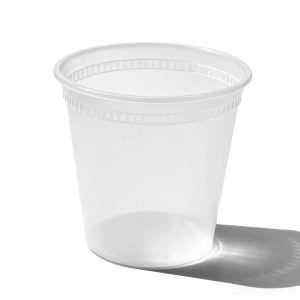 24 oz PP Plastic Heavy Duty Deli Containers with Lids | Microwavable | Clear