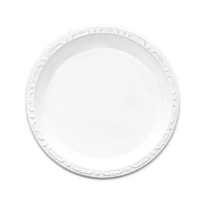 10 Mineral Filled PP Plates  Round  White