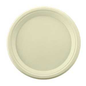 9 Compostable Bagasse Plates  Round  Natural